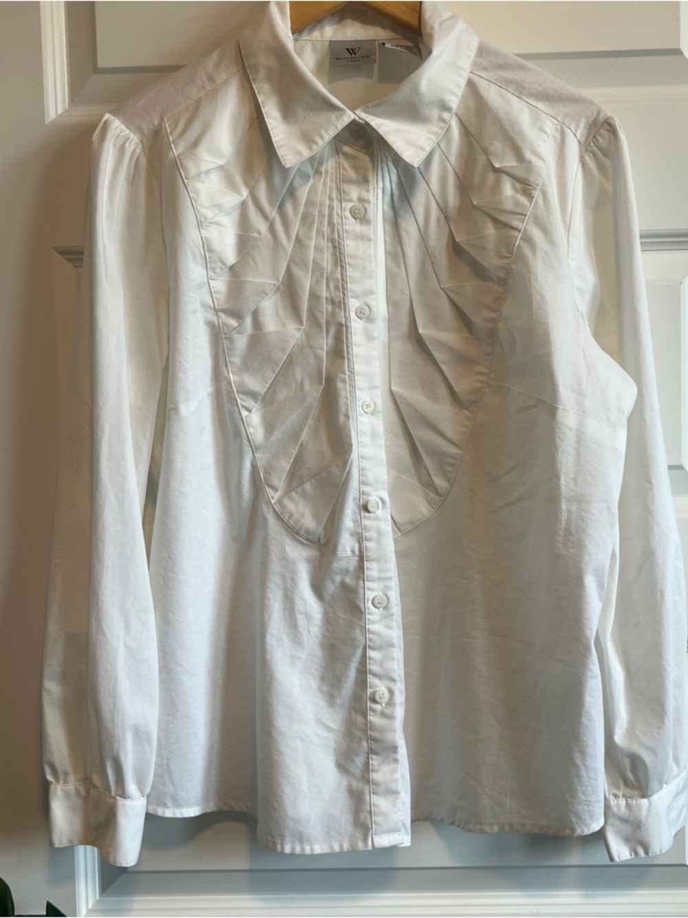 WORTHINGTON Stretch Button Down Tuxedo Blouse XL